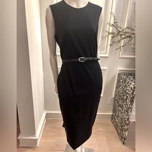 Max Mara Navy Virgin Wool Sheath Dress w/Belt